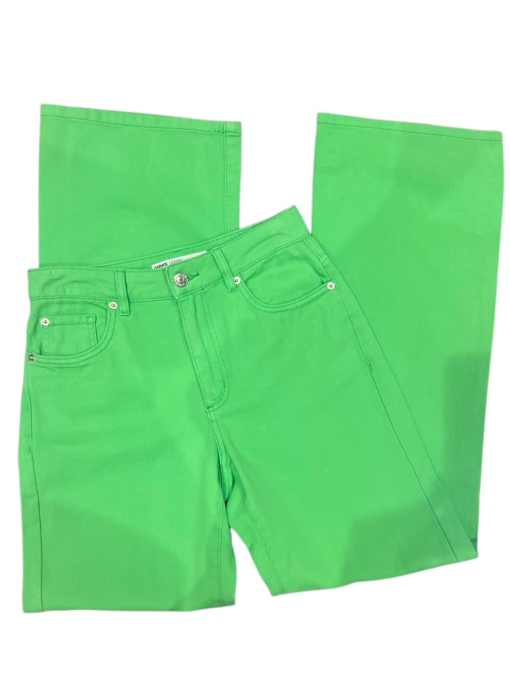 GARAGE Wide Leg Jeans Green Denim Size 0-24